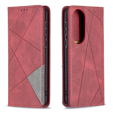 Handytasche Stand Schutzhülle Flip Leder Hülle B07F für Huawei P50 Rot