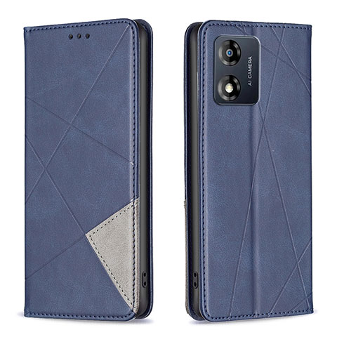 Handytasche Stand Schutzhülle Flip Leder Hülle B07F für Motorola Moto E13 Blau