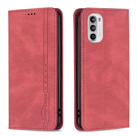 Handytasche Stand Schutzhülle Flip Leder Hülle B07F für Motorola Moto Edge (2022) 5G Rot