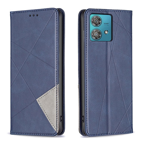 Handytasche Stand Schutzhülle Flip Leder Hülle B07F für Motorola Moto Edge 40 Neo 5G Blau