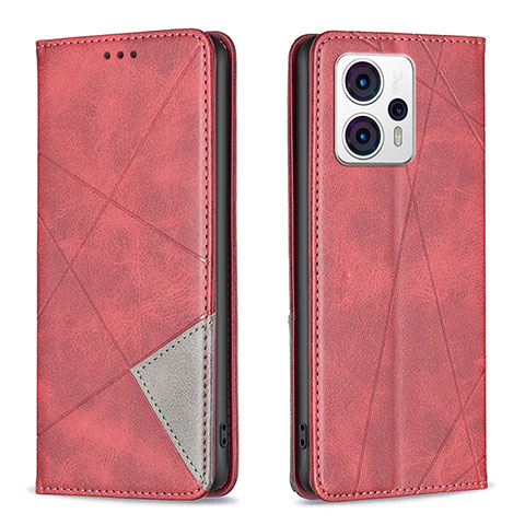 Handytasche Stand Schutzhülle Flip Leder Hülle B07F für Motorola Moto G13 Rot