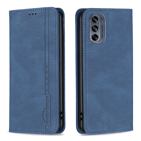 Handytasche Stand Schutzhülle Flip Leder Hülle B07F für Motorola Moto G62 5G Blau