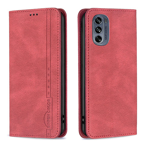 Handytasche Stand Schutzhülle Flip Leder Hülle B07F für Motorola Moto G62 5G Rot