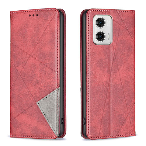 Handytasche Stand Schutzhülle Flip Leder Hülle B07F für Motorola Moto G73 5G Rot