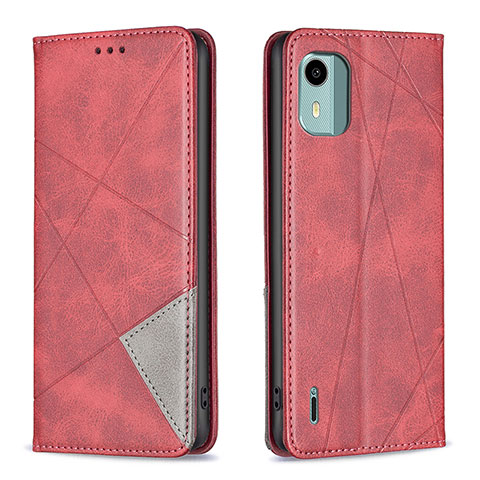 Handytasche Stand Schutzhülle Flip Leder Hülle B07F für Nokia C12 Rot