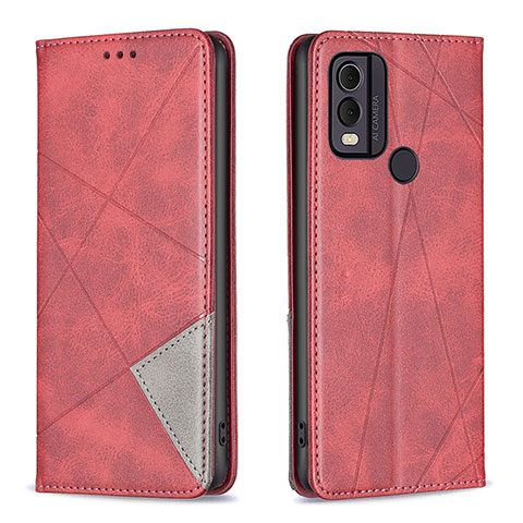 Handytasche Stand Schutzhülle Flip Leder Hülle B07F für Nokia C22 Rot