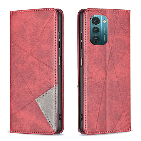 Handytasche Stand Schutzhülle Flip Leder Hülle B07F für Nokia G21 Rot