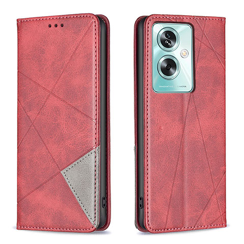 Handytasche Stand Schutzhülle Flip Leder Hülle B07F für Oppo A79 5G Rot