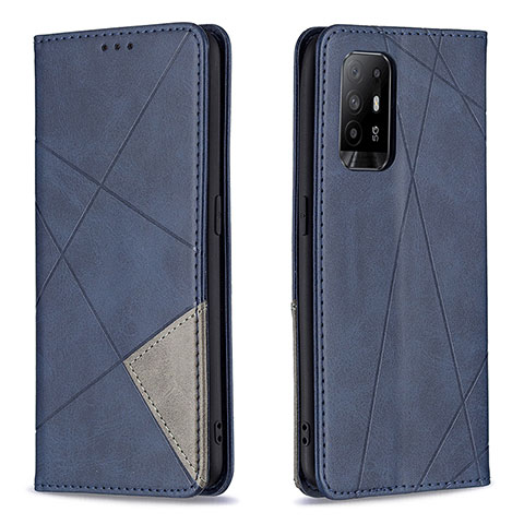 Handytasche Stand Schutzhülle Flip Leder Hülle B07F für Oppo A94 5G Blau