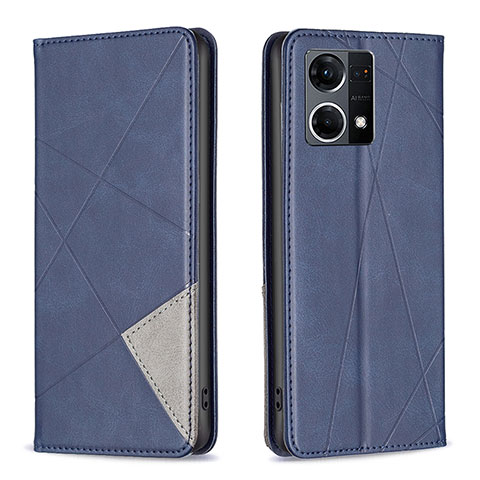 Handytasche Stand Schutzhülle Flip Leder Hülle B07F für Oppo F21s Pro 4G Blau