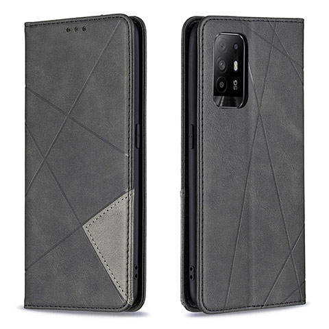 Handytasche Stand Schutzhülle Flip Leder Hülle B07F für Oppo Reno5 Z 5G Schwarz