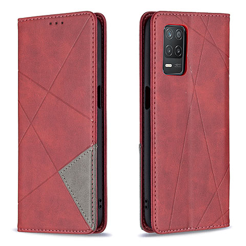 Handytasche Stand Schutzhülle Flip Leder Hülle B07F für Realme 8s 5G Rot