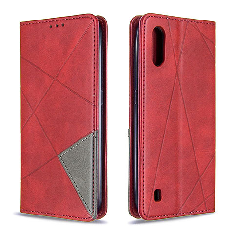 Handytasche Stand Schutzhülle Flip Leder Hülle B07F für Samsung Galaxy A01 SM-A015 Rot