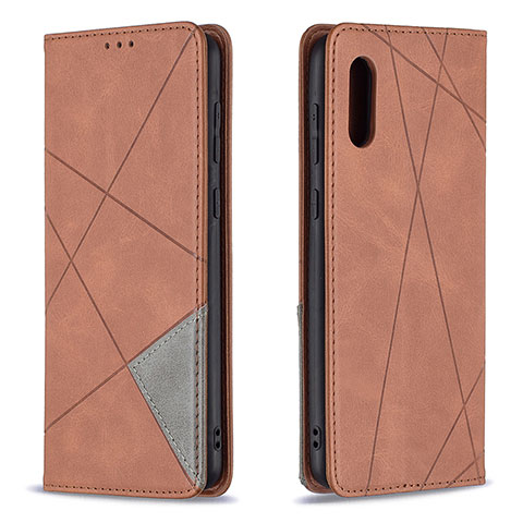 Handytasche Stand Schutzhülle Flip Leder Hülle B07F für Samsung Galaxy A02 Braun