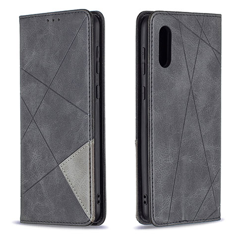 Handytasche Stand Schutzhülle Flip Leder Hülle B07F für Samsung Galaxy A02 Schwarz