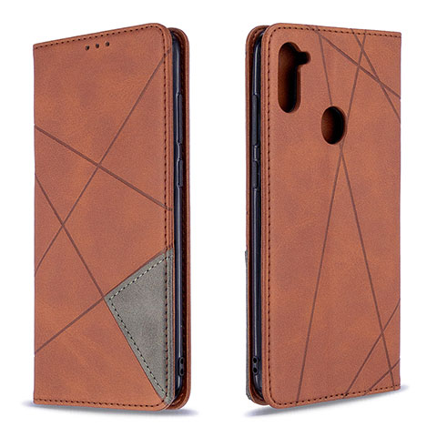 Handytasche Stand Schutzhülle Flip Leder Hülle B07F für Samsung Galaxy A11 Braun