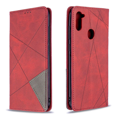 Handytasche Stand Schutzhülle Flip Leder Hülle B07F für Samsung Galaxy A11 Rot