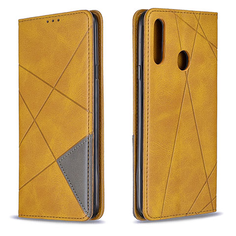 Handytasche Stand Schutzhülle Flip Leder Hülle B07F für Samsung Galaxy A20s Hellbraun