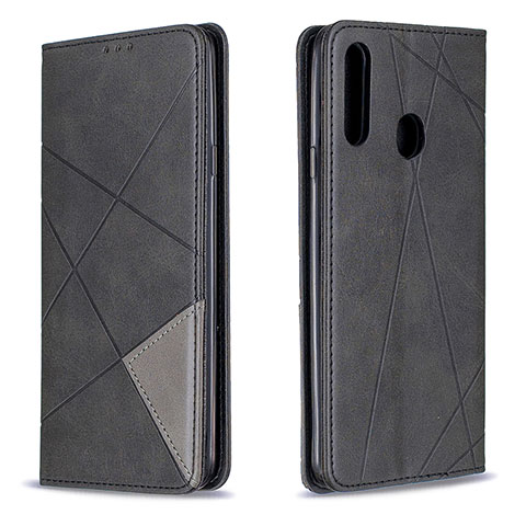 Handytasche Stand Schutzhülle Flip Leder Hülle B07F für Samsung Galaxy A20s Schwarz