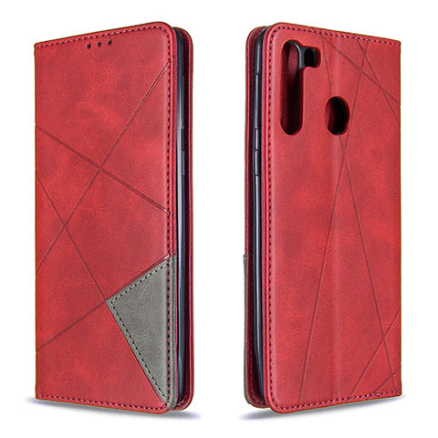 Handytasche Stand Schutzhülle Flip Leder Hülle B07F für Samsung Galaxy A21 Rot