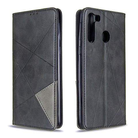 Handytasche Stand Schutzhülle Flip Leder Hülle B07F für Samsung Galaxy A21 Schwarz