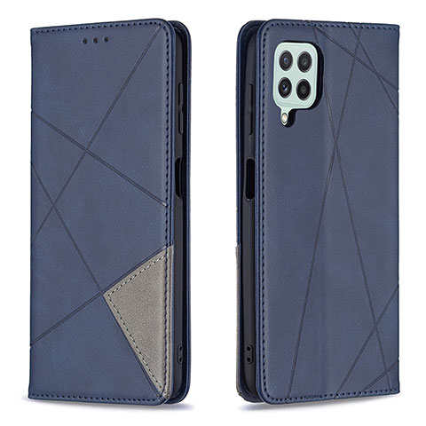 Handytasche Stand Schutzhülle Flip Leder Hülle B07F für Samsung Galaxy A22 4G Blau