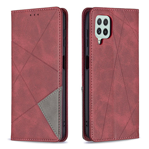 Handytasche Stand Schutzhülle Flip Leder Hülle B07F für Samsung Galaxy A22 4G Rot