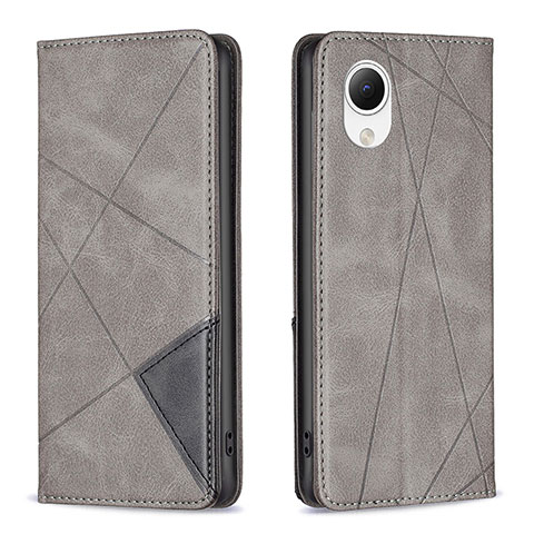 Handytasche Stand Schutzhülle Flip Leder Hülle B07F für Samsung Galaxy A23 5G SC-56C Grau