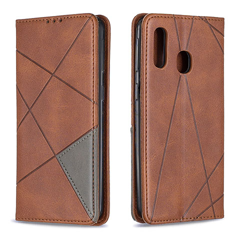 Handytasche Stand Schutzhülle Flip Leder Hülle B07F für Samsung Galaxy A40 Braun