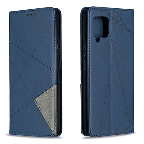 Handytasche Stand Schutzhülle Flip Leder Hülle B07F für Samsung Galaxy A42 5G Blau