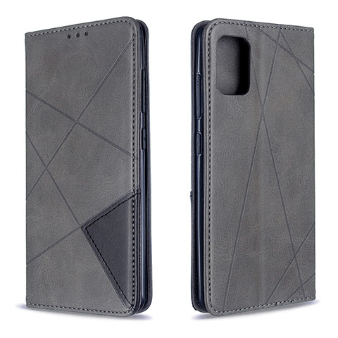 Handytasche Stand Schutzhülle Flip Leder Hülle B07F für Samsung Galaxy A51 5G Grau