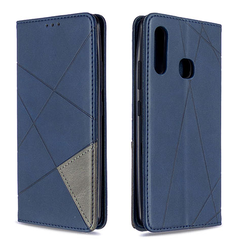 Handytasche Stand Schutzhülle Flip Leder Hülle B07F für Samsung Galaxy A70E Blau