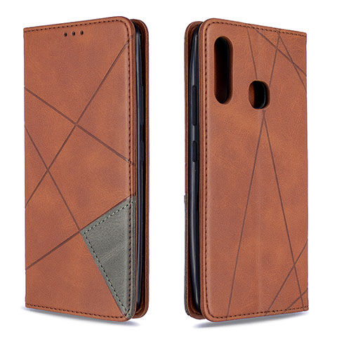 Handytasche Stand Schutzhülle Flip Leder Hülle B07F für Samsung Galaxy A70E Braun