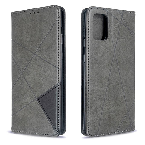 Handytasche Stand Schutzhülle Flip Leder Hülle B07F für Samsung Galaxy A71 4G A715 Grau