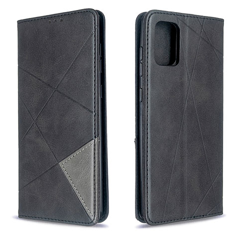 Handytasche Stand Schutzhülle Flip Leder Hülle B07F für Samsung Galaxy A71 5G Schwarz