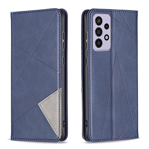 Handytasche Stand Schutzhülle Flip Leder Hülle B07F für Samsung Galaxy A73 5G Blau