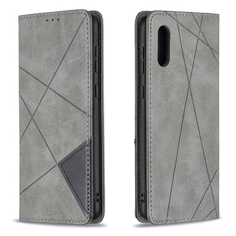 Handytasche Stand Schutzhülle Flip Leder Hülle B07F für Samsung Galaxy M02 Grau