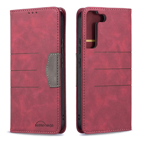 Handytasche Stand Schutzhülle Flip Leder Hülle B07F für Samsung Galaxy S22 5G Rot