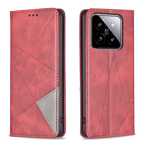 Handytasche Stand Schutzhülle Flip Leder Hülle B07F für Xiaomi Mi 14 5G Rot