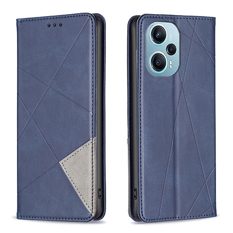 Handytasche Stand Schutzhülle Flip Leder Hülle B07F für Xiaomi Poco F5 5G Blau