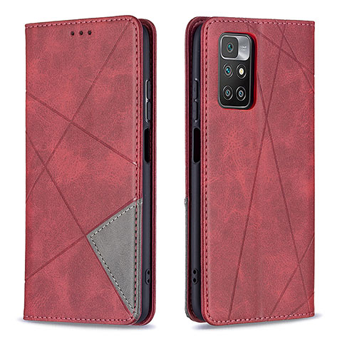 Handytasche Stand Schutzhülle Flip Leder Hülle B07F für Xiaomi Redmi 10 4G Rot