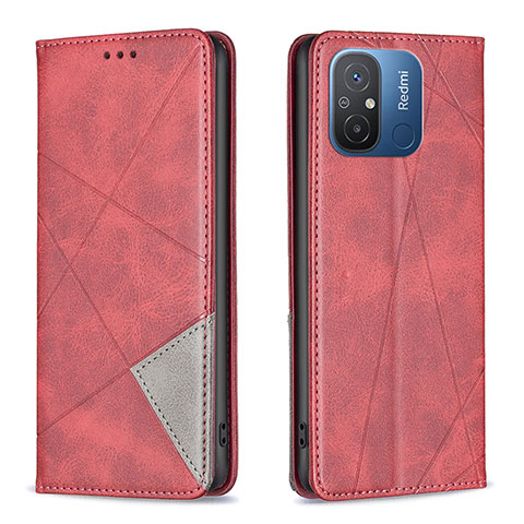 Handytasche Stand Schutzhülle Flip Leder Hülle B07F für Xiaomi Redmi 12C 4G Rot