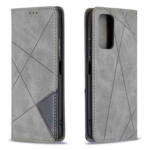 Handytasche Stand Schutzhülle Flip Leder Hülle B07F für Xiaomi Redmi Note 10 Pro Max Grau