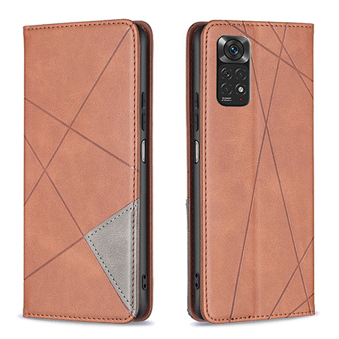 Handytasche Stand Schutzhülle Flip Leder Hülle B07F für Xiaomi Redmi Note 11 4G (2022) Braun