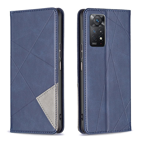 Handytasche Stand Schutzhülle Flip Leder Hülle B07F für Xiaomi Redmi Note 11 Pro 4G Blau