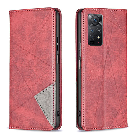 Handytasche Stand Schutzhülle Flip Leder Hülle B07F für Xiaomi Redmi Note 11 Pro 5G Rot