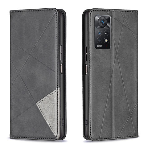 Handytasche Stand Schutzhülle Flip Leder Hülle B07F für Xiaomi Redmi Note 11 Pro 5G Schwarz