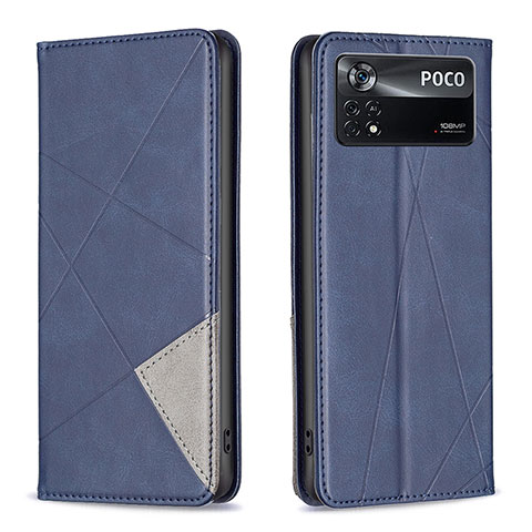 Handytasche Stand Schutzhülle Flip Leder Hülle B07F für Xiaomi Redmi Note 11E Pro 5G Blau