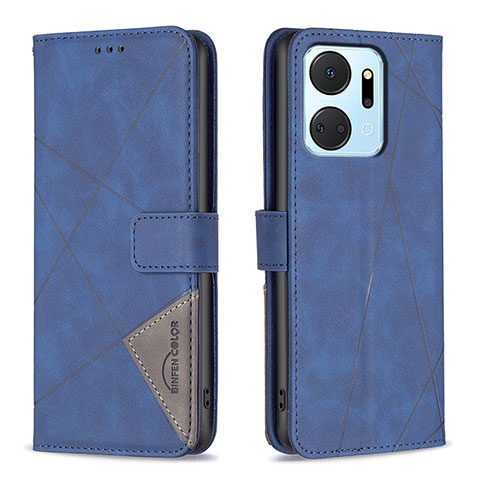 Handytasche Stand Schutzhülle Flip Leder Hülle B08F für Huawei Honor X7a Blau