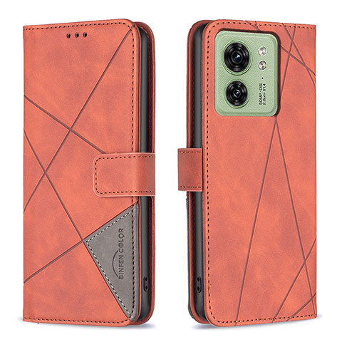 Handytasche Stand Schutzhülle Flip Leder Hülle B08F für Motorola Moto Edge (2023) 5G Orange